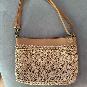 The Sak Brown Crochet Crossbody Bag